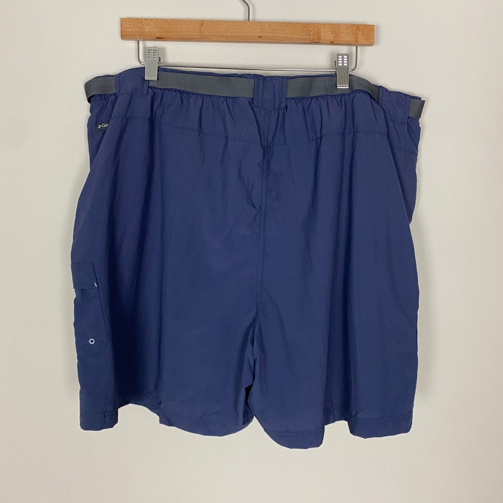 Columbia Cargo Shorts Womens 2X Blue Sandy River Omni-Shade UPF 30 Belted Nylon - Picture 5 of 7